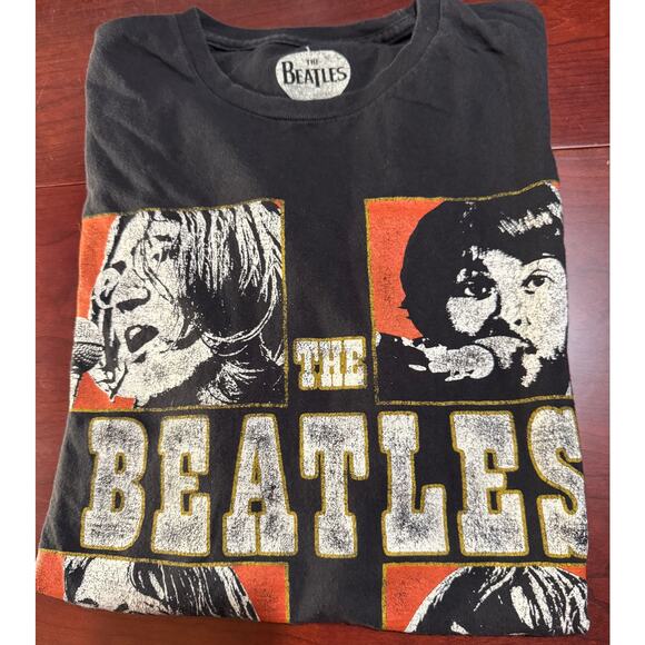 The Beatles Let It Be Men’s Large Black Short Sleeve 100% Cotton T-Shirt Apple - Picture 6 of 6